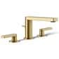 Kohler Composed Widespread Bathroom Sink Faucet in Vibrant Brushed Moderne Brass, , large