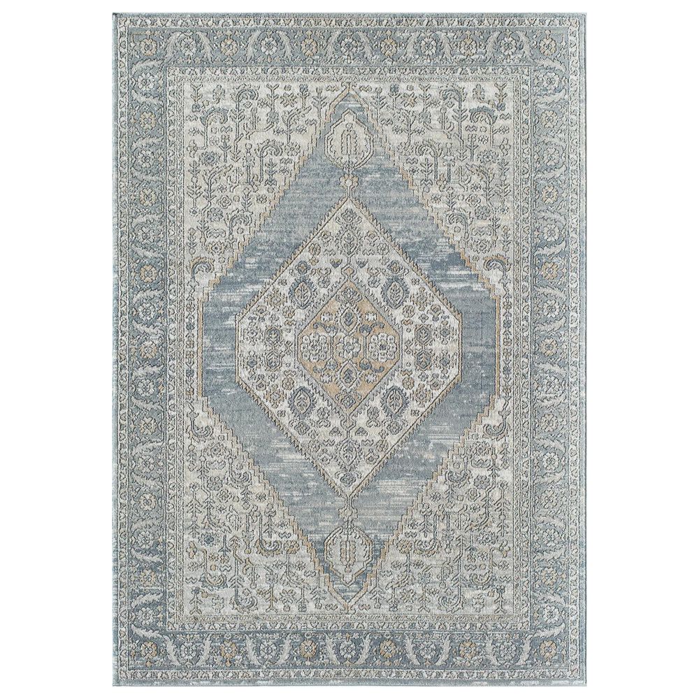 Rugs America Milford Pebble Windsor 2"6" x 8" Gray and Blue Runner, , large