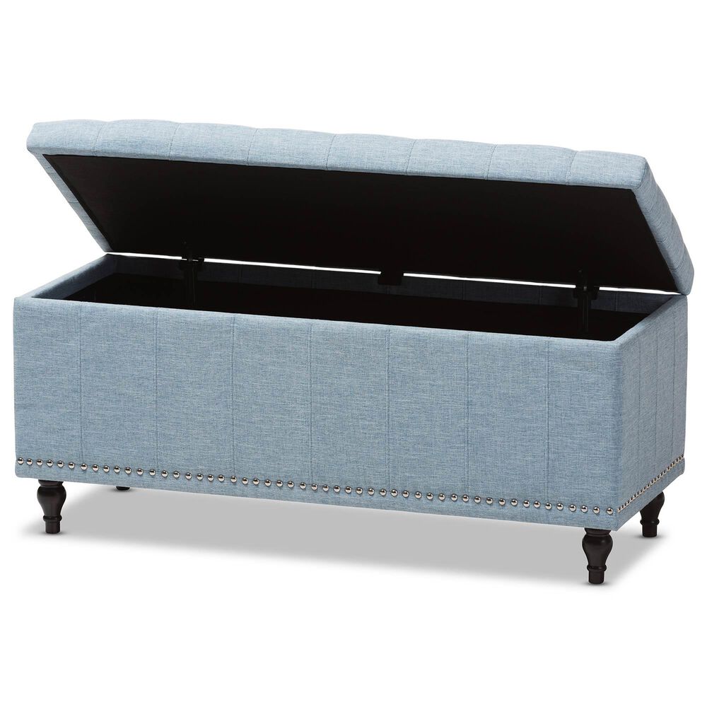 Baxton Studio Kaylee Storage Ottoman Bench in Light Blue, , large