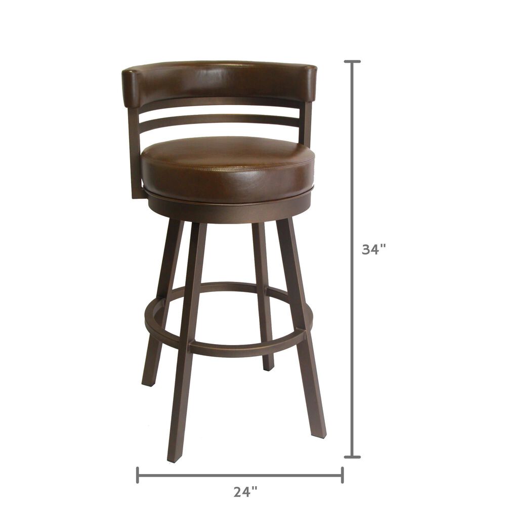 Delaware Dining Ambridge 30&quot; Swivel Barstool in Sun Bronze/Dark Brown, , large