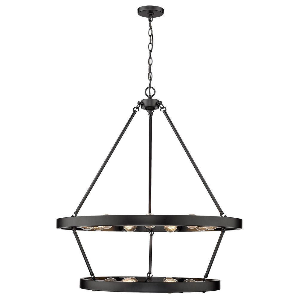 Golden Lighting Castile Industrial 15-Light Chandelier in Matte Black, , large