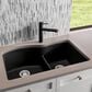 Blanco Diamond 32" 1-3/4 Double Bowl Kitchen Sink with Low Divide in Anthracite, , large