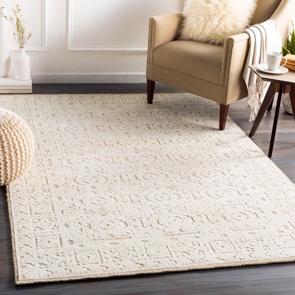 Surya Louvre LOU-2301 5&#39; x 7&#39;6&quot; Khaki and Cream Area Rug, , large