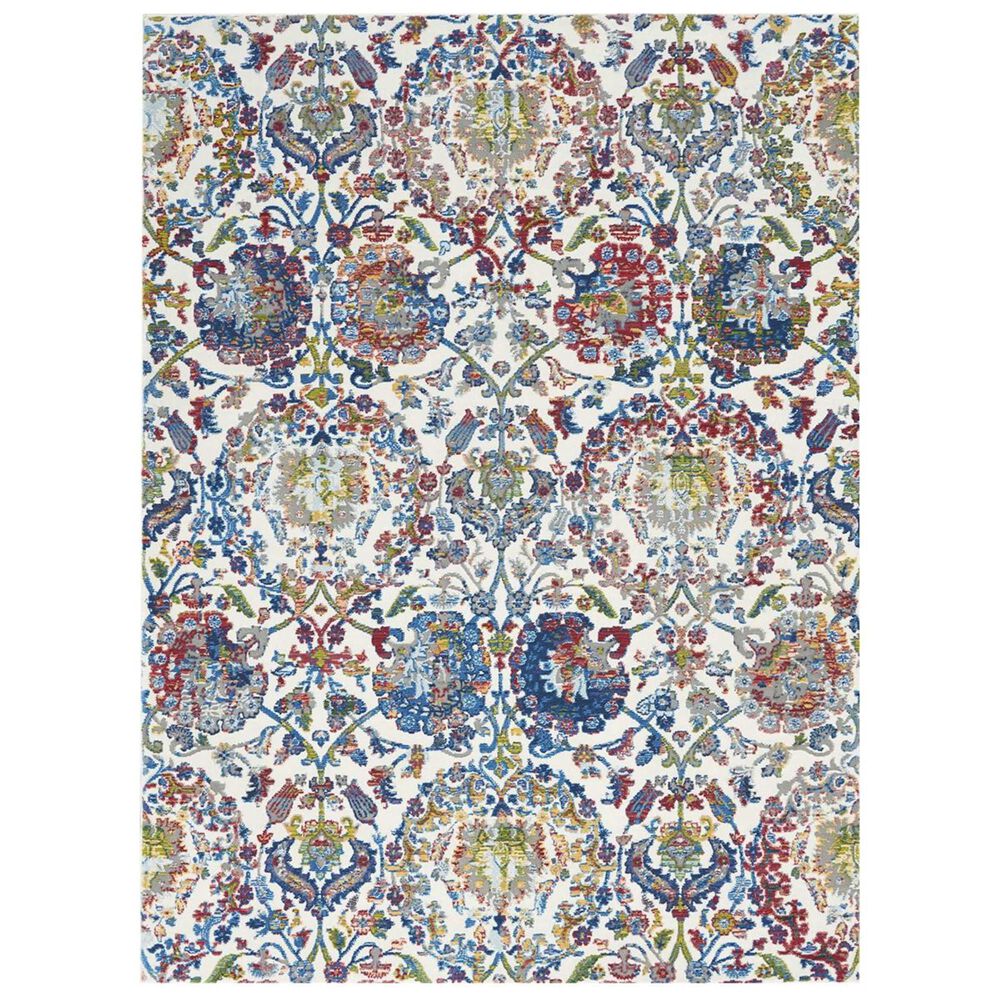 Nourison Ankara Global ANR06 2"4" x 8" Ivory and Blue Runner, , large