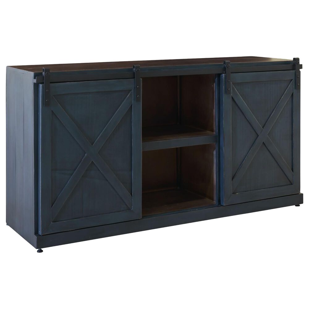 Mayberry Hill Urban Loft 58" TV Console in Sapphire and Coyote Brown, , large