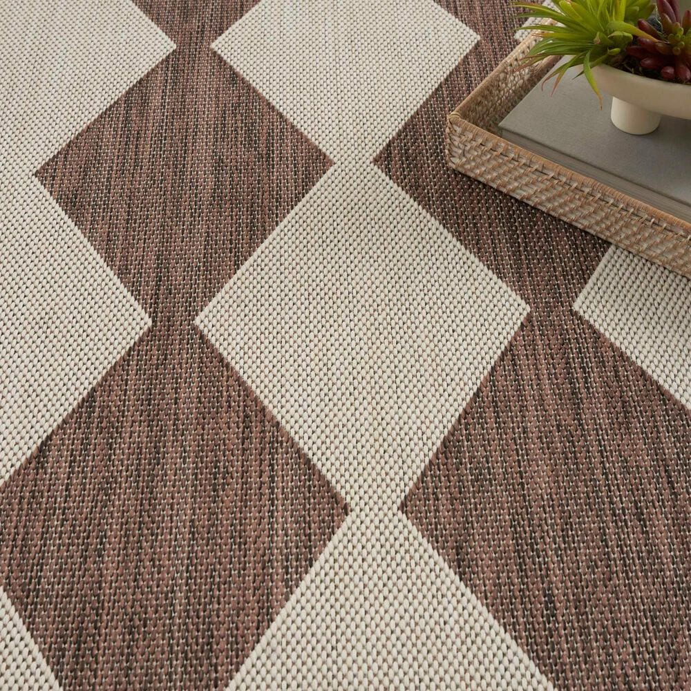 Nourison Positano Geometric Natural 7&#39; x 10&#39; Indoor/Outdoor Area Rug, , large