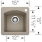 Blanco Diamond 15" Dual Mount Bar Sink in Truffle, , large