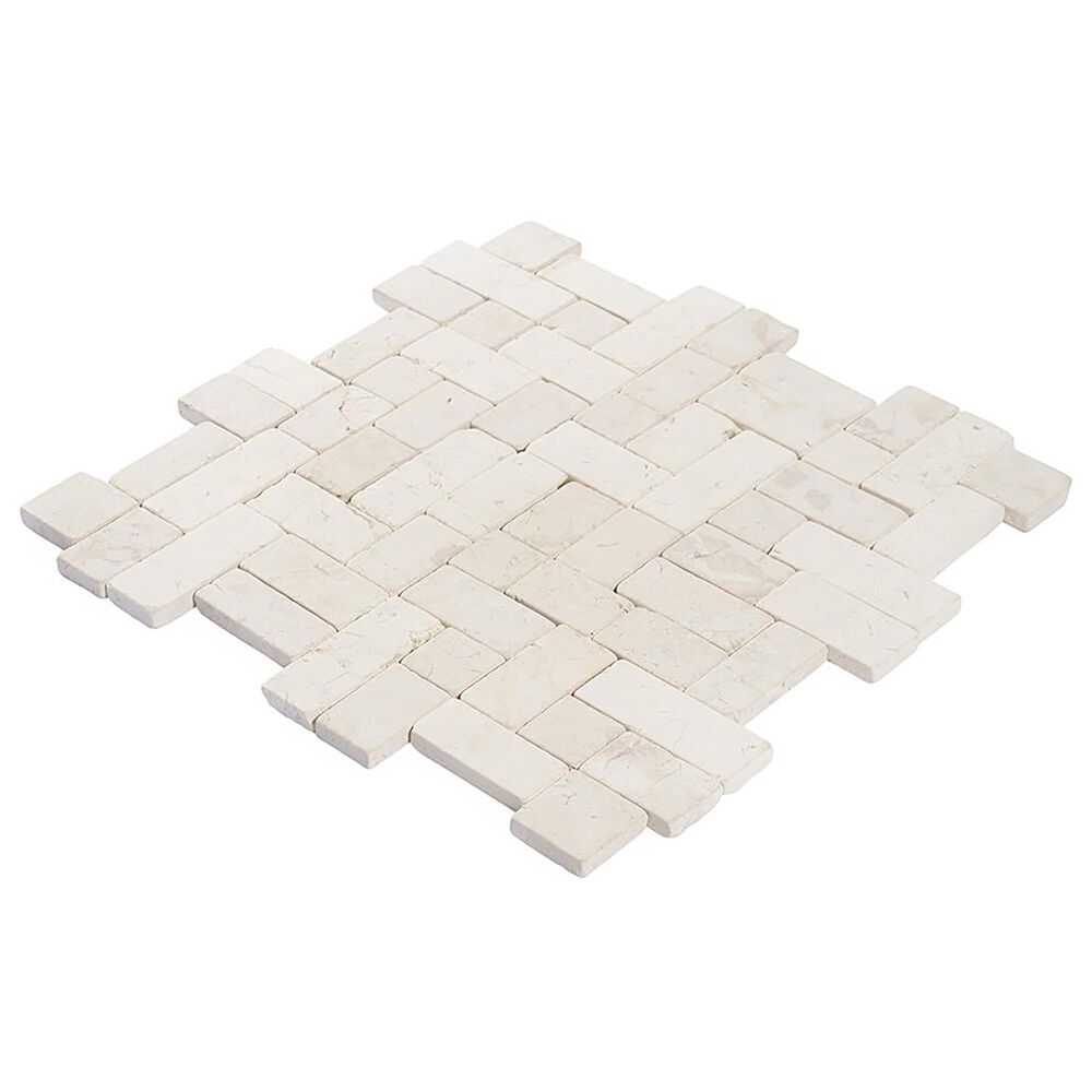 Soho Studio Pebblestone Lovina White 12&quot; x 12&quot; Natural Stone Mosaic Sheet, , large