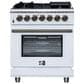 Forno Massimo 30" Freestanding Dual Fuel Range in White, , large