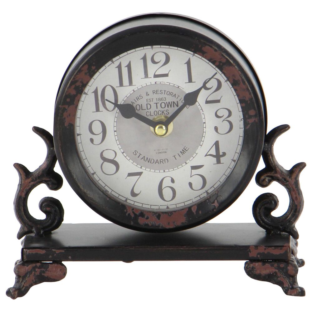 Maple and Jade 7&quot; x 7&quot; Table Clock in Black and White &#40;Set of 2&#41;, , large
