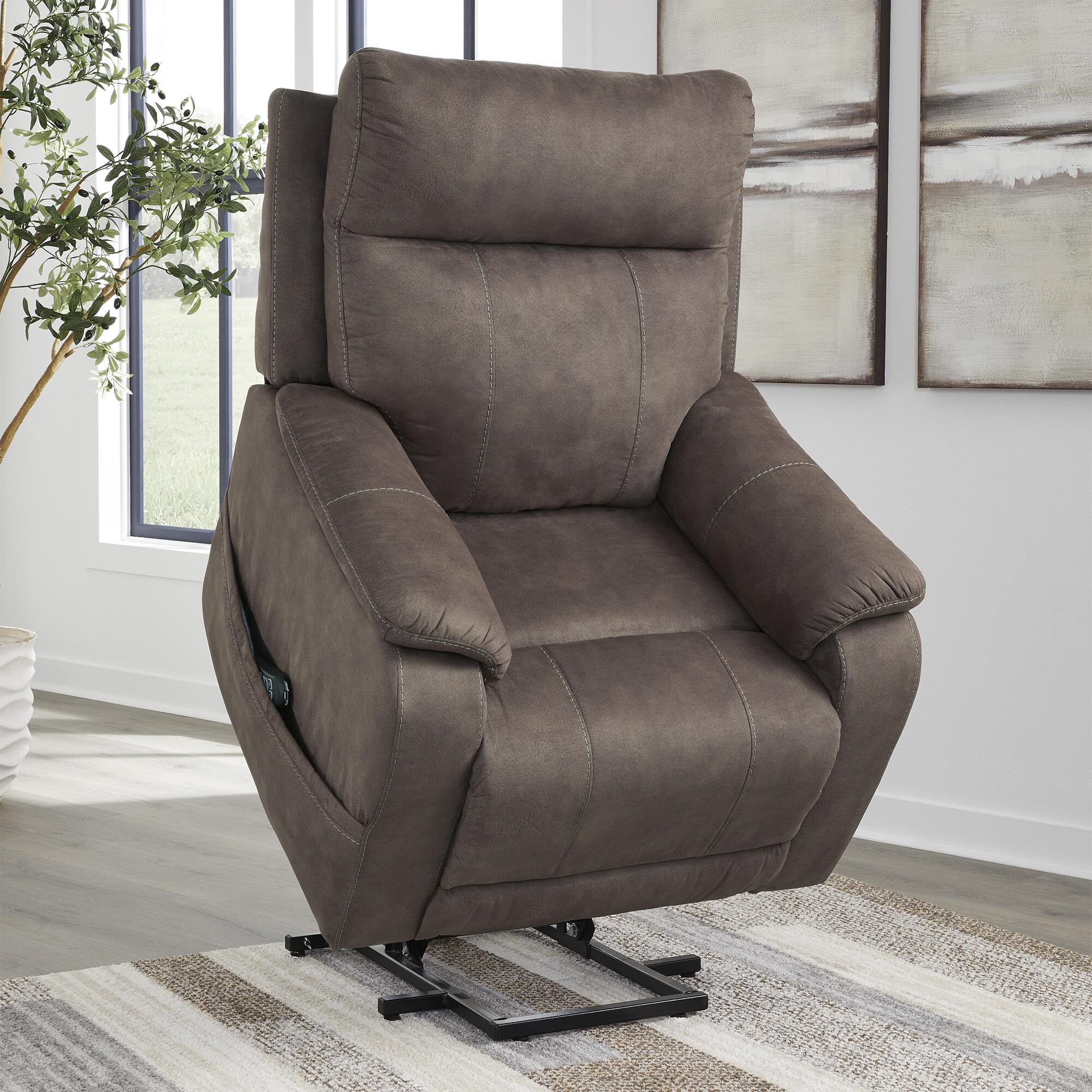 Ashley Crestmeade Power Lift Recliner in Espresso