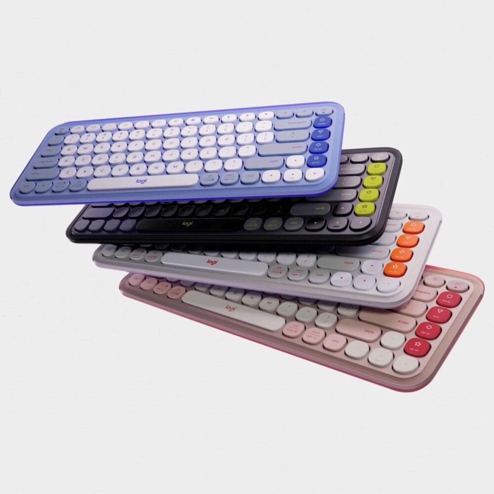 Logitech POP Icon Keys Wireless Bluetooth Keyboard in Lilac and Off White, , large