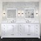 Lexora Home Dukes 84" Double Bathroom Vanity in White with 2 cm White Quartz Top and Rectangular Sinks, , large