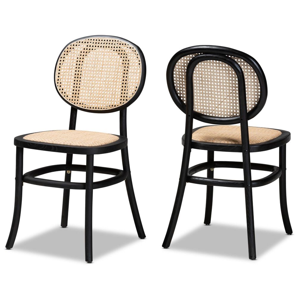 Baxton Studio Garold Dining Chair in Beige and Black (Set of 2), , large