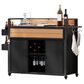 HOMLUX 53" Wicker Outdoor Kitchen Island in Black Brown, , large