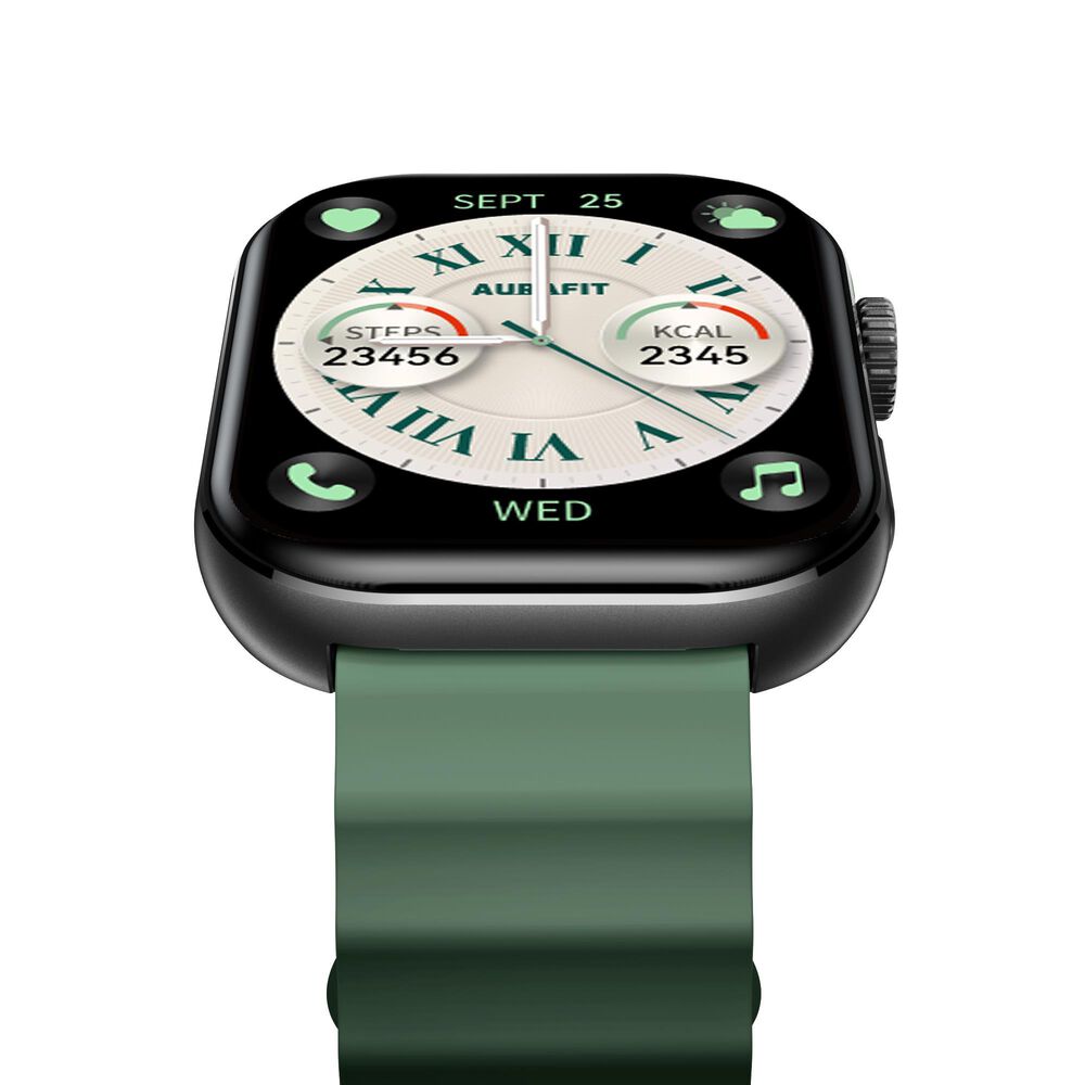 AuraFit Flex 3 Smartwatch in Black &amp; Green, , large