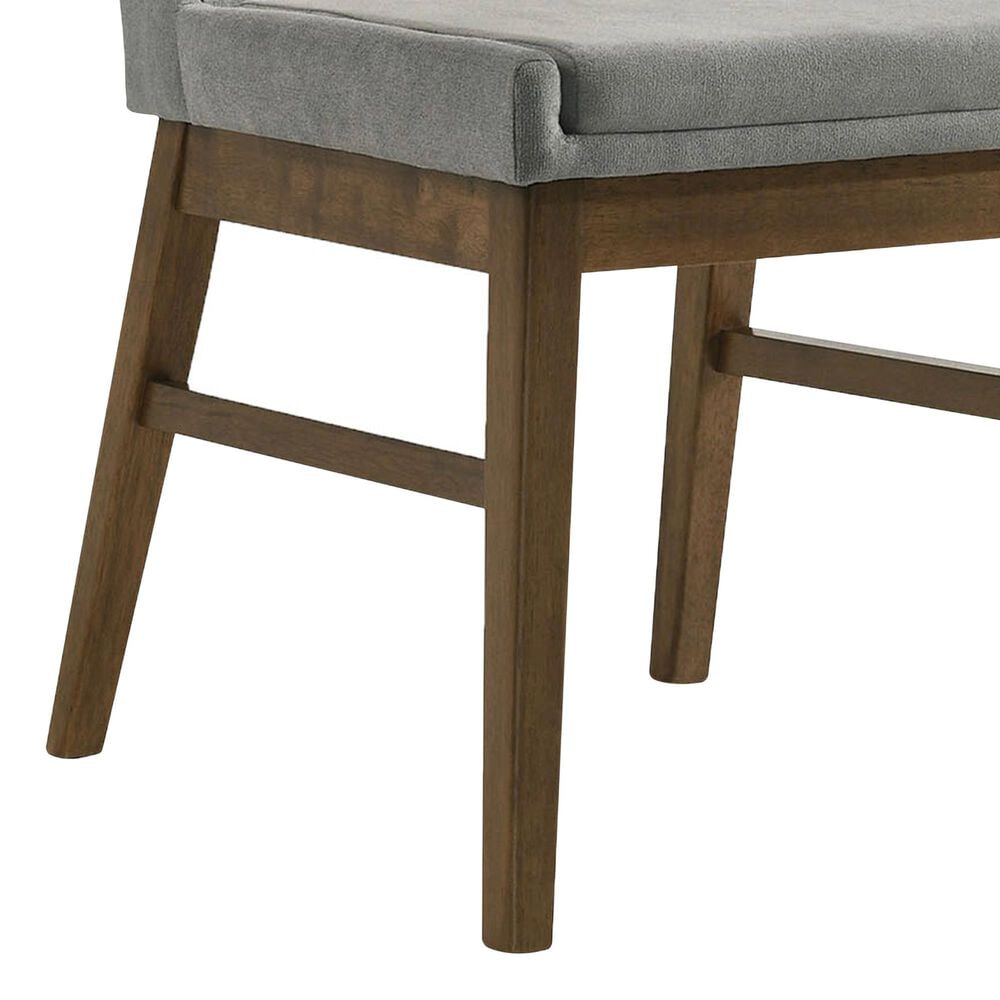 Mayberry Hill Weston Dining Side Chair in Walnut Finish and Smoke Upholstery, , large