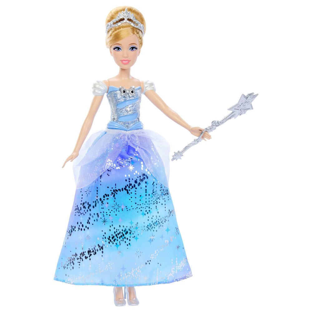 Disney Princess Cinderella Fashion Doll with Enchanted Ball Gown and Lights in Blue, , large