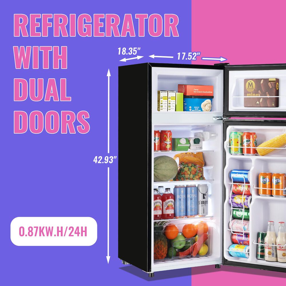 HOMLUX 4.5 Cu. Ft. Mini Upright Refrigerator with 1 Cu. Ft. Top Freezer in Black, , large