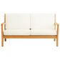 Linon Home Decor Carenen Outdoor 2-Seat Sofa with White Cushions in Natural, , large
