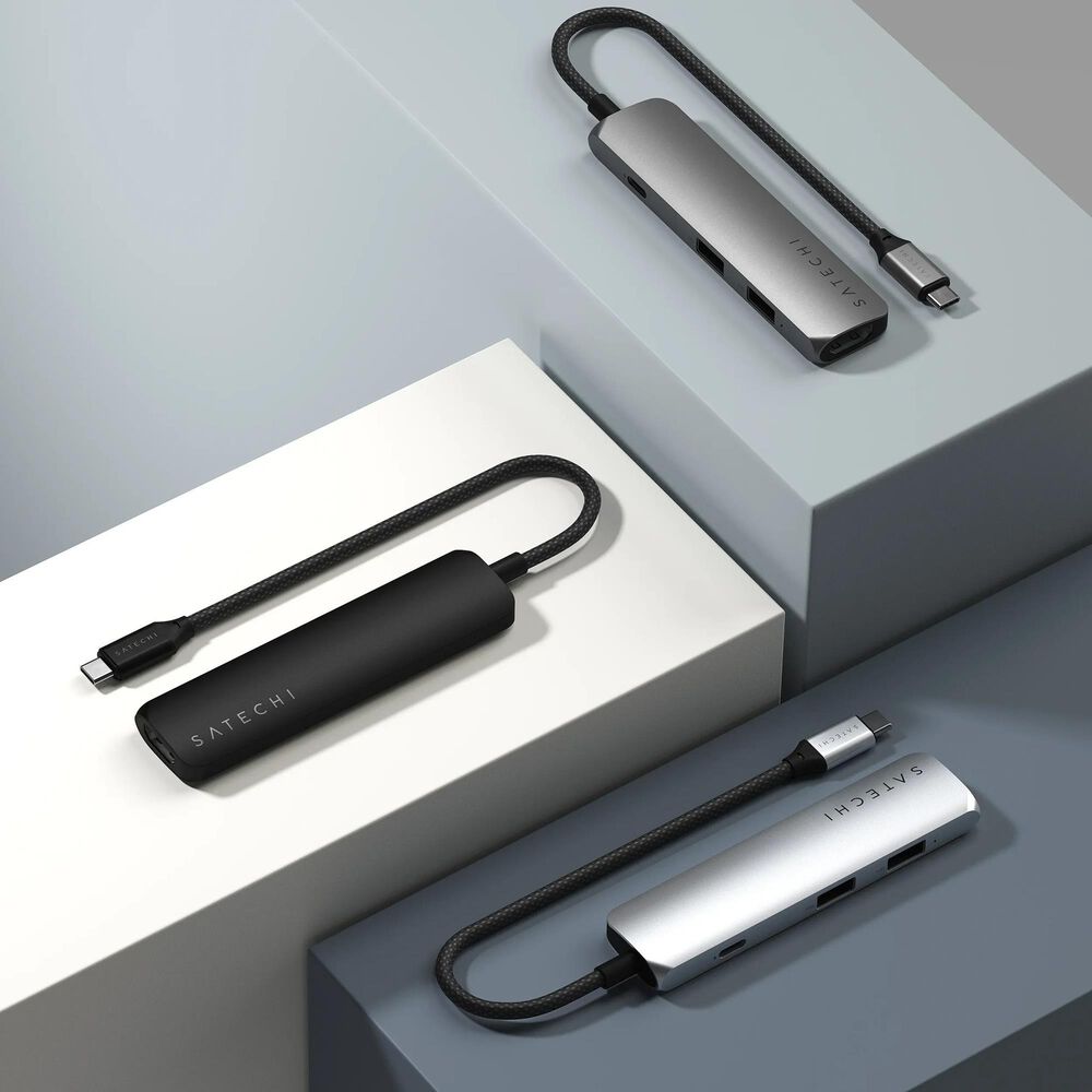 Satechi 4-in-1 USB-C Slim Multiport Adapter in Space Grey, , large