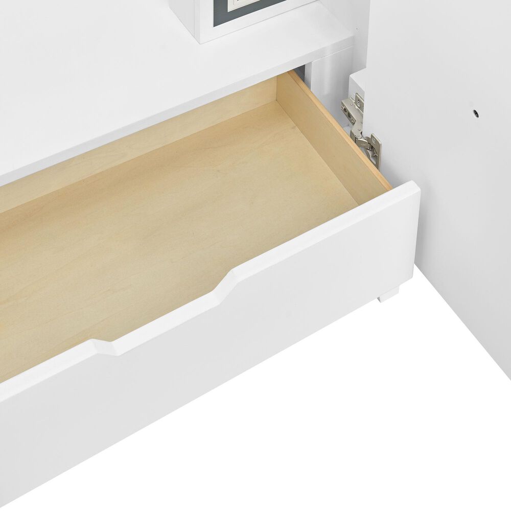 37B Kinsale 36" Single Bathroom Vanity Cabinet in Bright White with White Composite Stone Top and Backsplash, , large