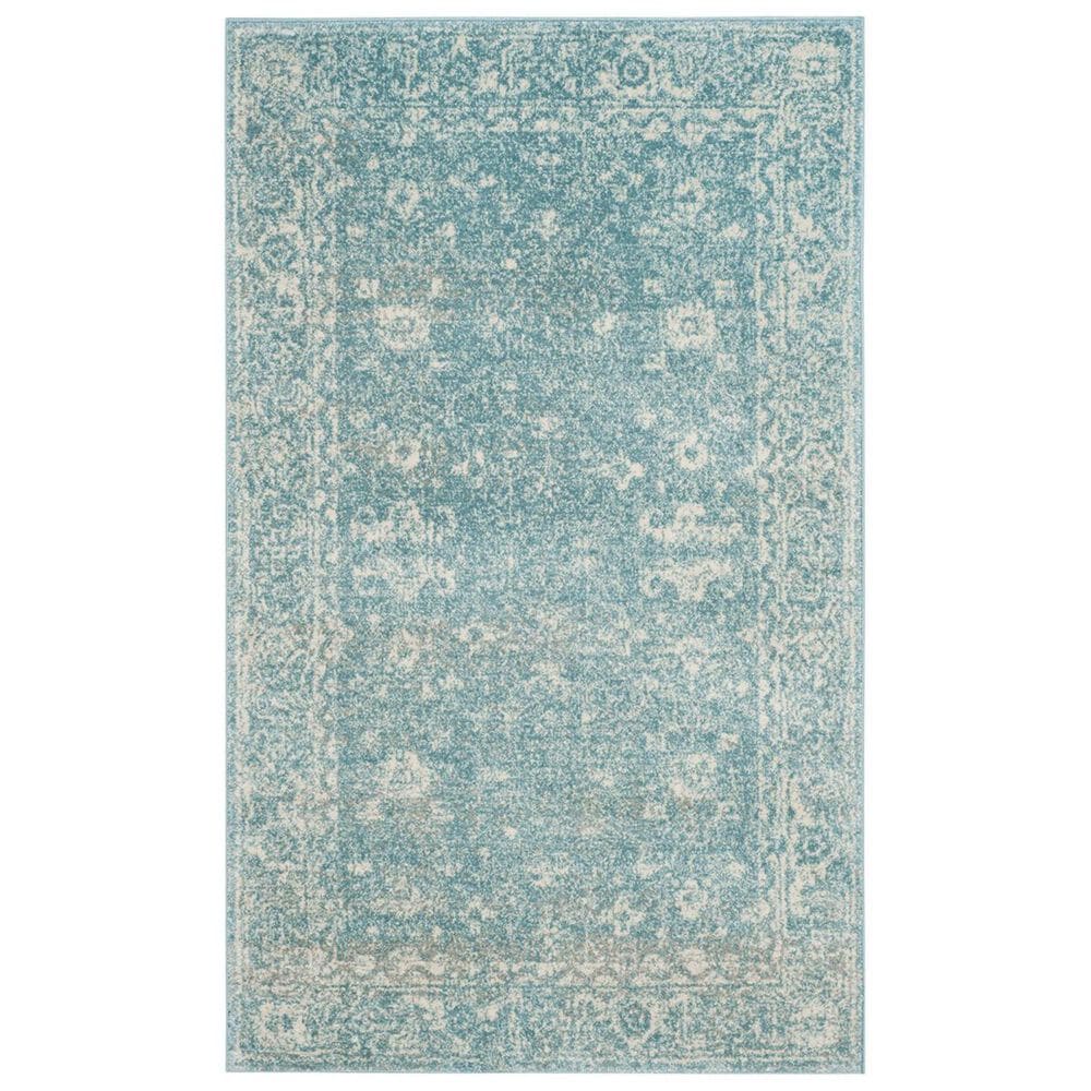 Safavieh Evoke EVK270D-3 3&#39; x 5&#39; Light Blue/Ivory Area Rug, , large