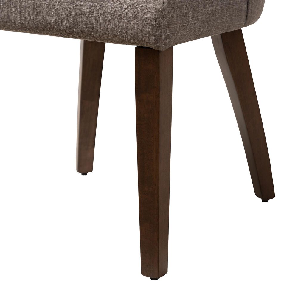Baxton Studio Wesley Side Chair with Light Grey Cushion in Walnut (Set of 2), , large