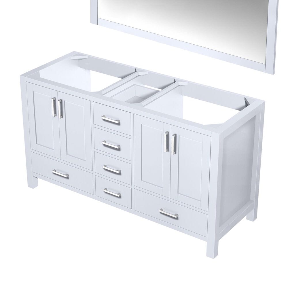 Lexora Home Jacques 60&quot; Double Bathroom Vanity Cabinet Only in Dark Grey and 58&quot; Mirror, , large