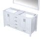 Lexora Home Jacques 60" Double Bathroom Vanity Cabinet Only in Dark Grey and 58" Mirror, , large