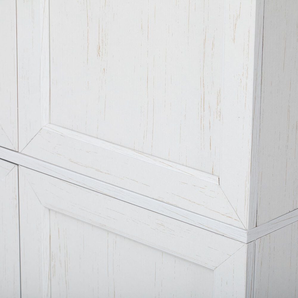 HOMLUX HOMLUX 78.2" Tall Farmhouse Kitchen Pantry Cabinet with 8 Door Shelves, Storage Cabinet with 4 Adjustable Shelves, Hidden Drawer, Wine Rack, Versatile Cupboard for Kitchen, Dining &amp; Bathroom, Retro White, , large