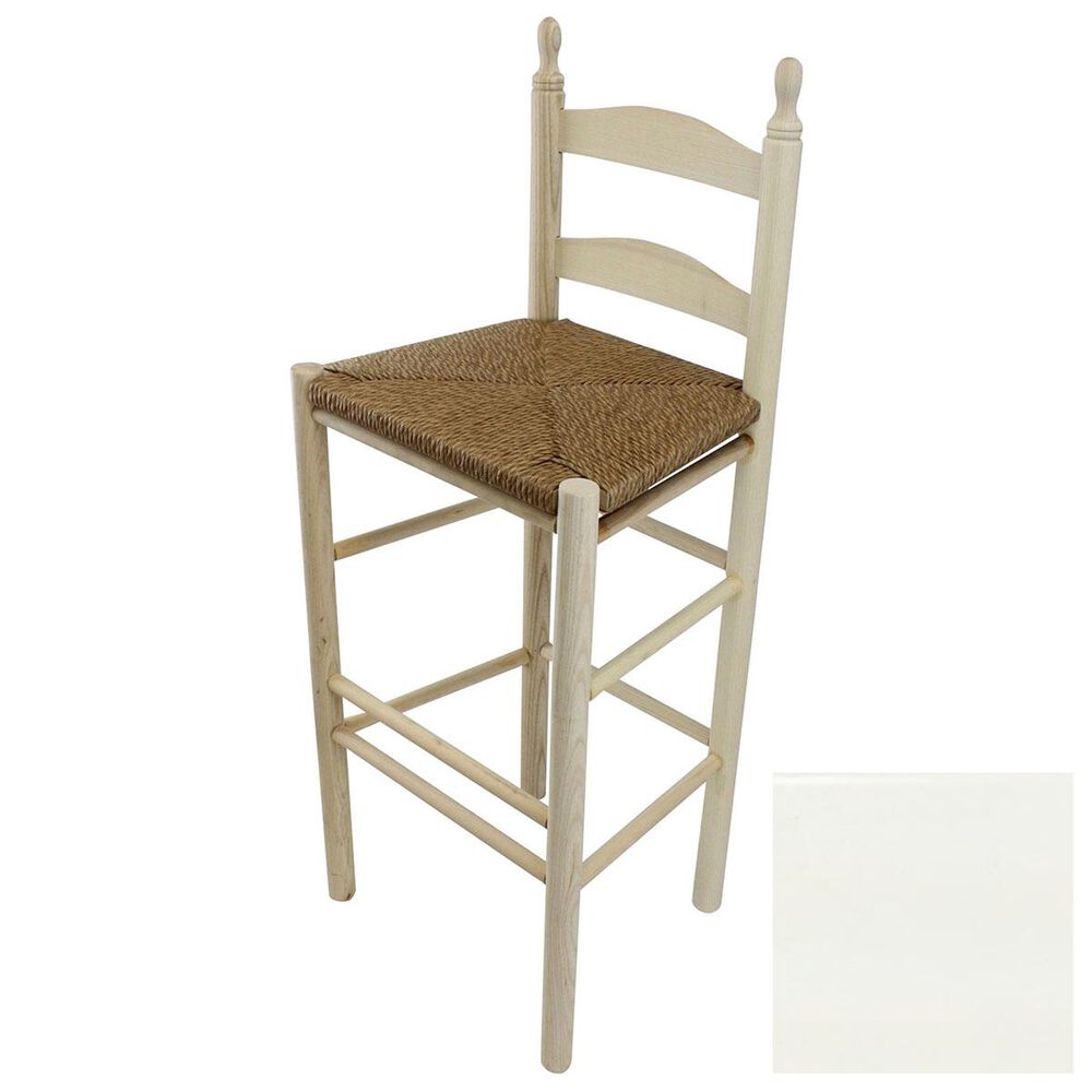 Lakeside Calabash Ladderback Barstool in White, , large