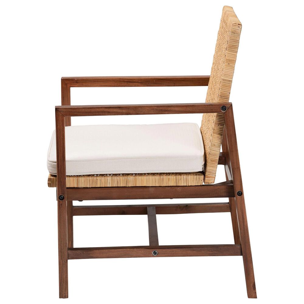 Baxton Studio Lovina Arm Chair in White, , large