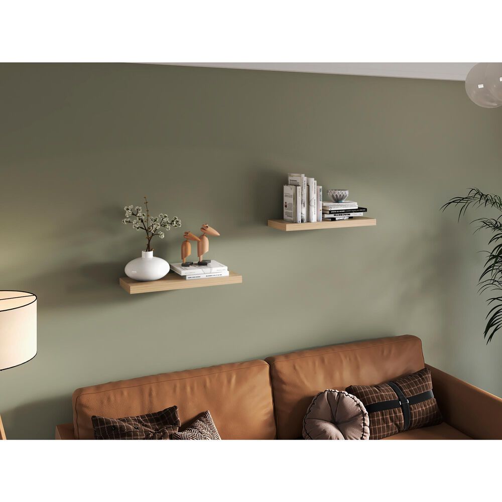 Hearth and Haven Ecco32" Floating Wall Shelf in Old Pine (Set of 2), , large