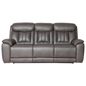 Bassett Benson Leather Power Reclining Sofa in Tuscan Gunmetal, , large
