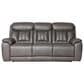 Bassett Benson Leather Power Reclining Sofa in Tuscan Gunmetal, , large