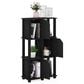 HOMLUX 4-Tier Storage Bookcase with Three Doors in Black Oak and Black, , large