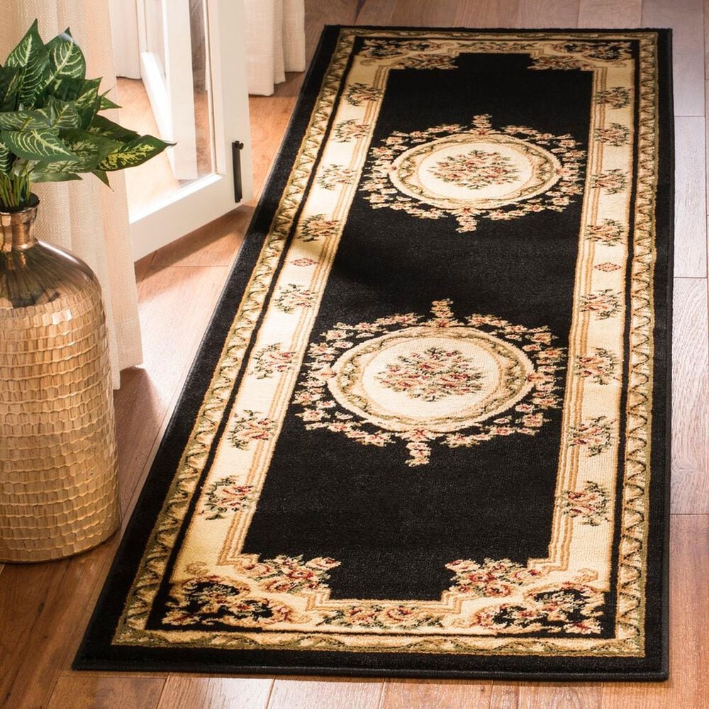 Safavieh Lyndhurst LNH218 2&#39;3&quot; x 8&#39; Black and Ivory Runner, , large