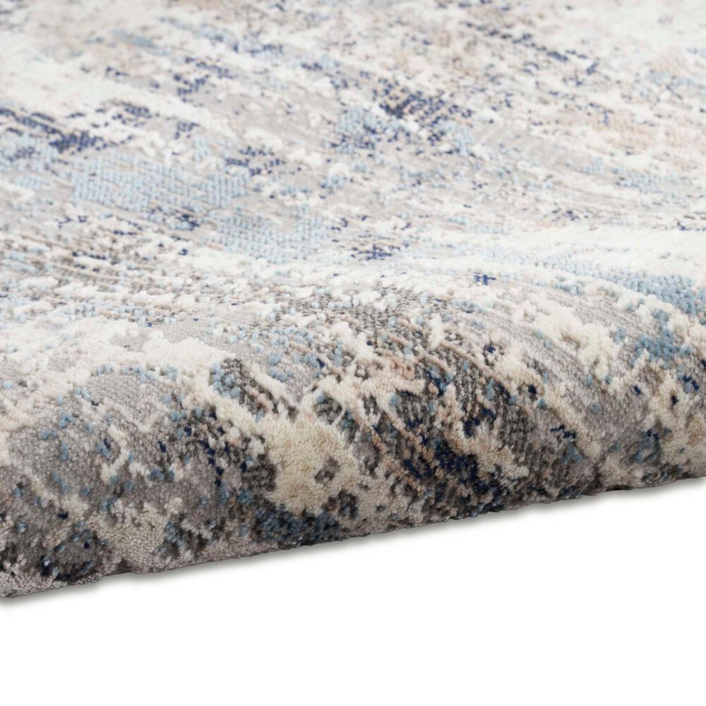 Nourison Infinity IFN04 9&#39; x 12&#39; Ivory, Grey and Blue Area Rug, , large
