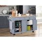 HOMLUX Kitchen Island with Rubber wood Countertop in Grey, , large