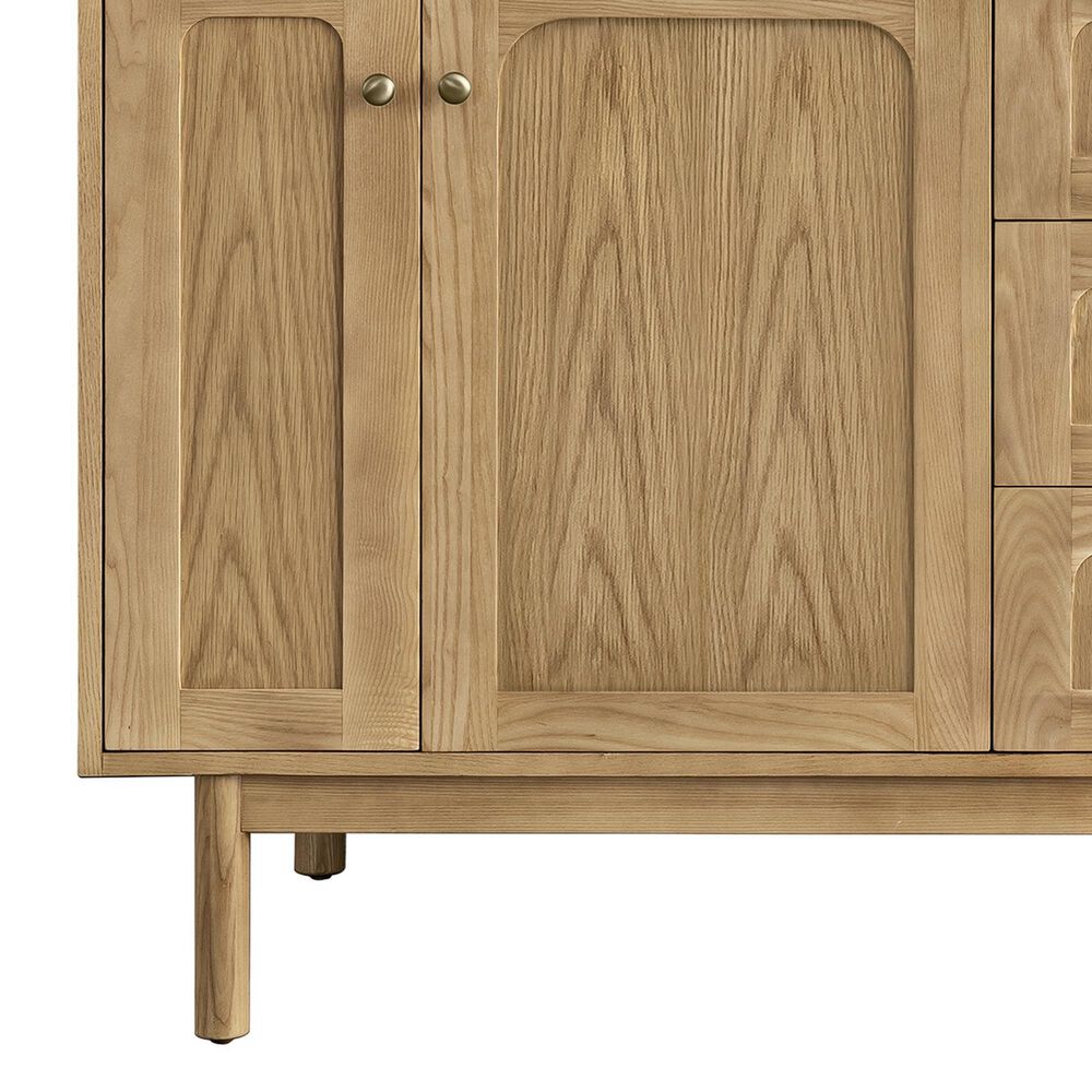 James Martin Vanities Laurent 72" Double Bathroom Vanity in Light Natural Oak with 3 cm Lime Delight Quartz Top and Rectangular Sinks, , large
