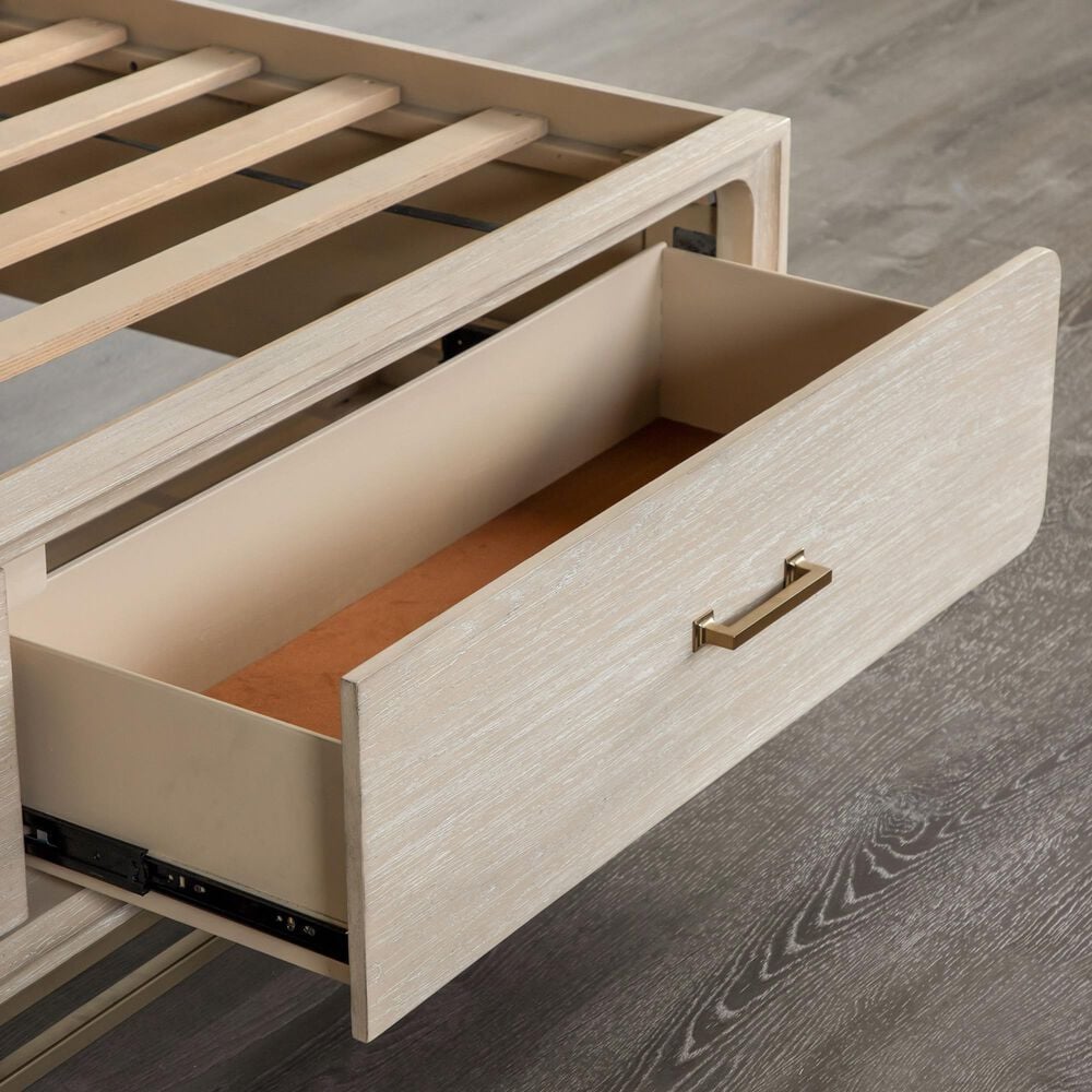 Furniture of America Sandnes Queen Platform Bed in Light Oak and Bronze, , large