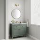 James Martin Vanities Chicago 36" Single Bathroom Vanity in Smokey Celadon with 3 cm Carrara White Marble Top and Rectangular Sink, , large