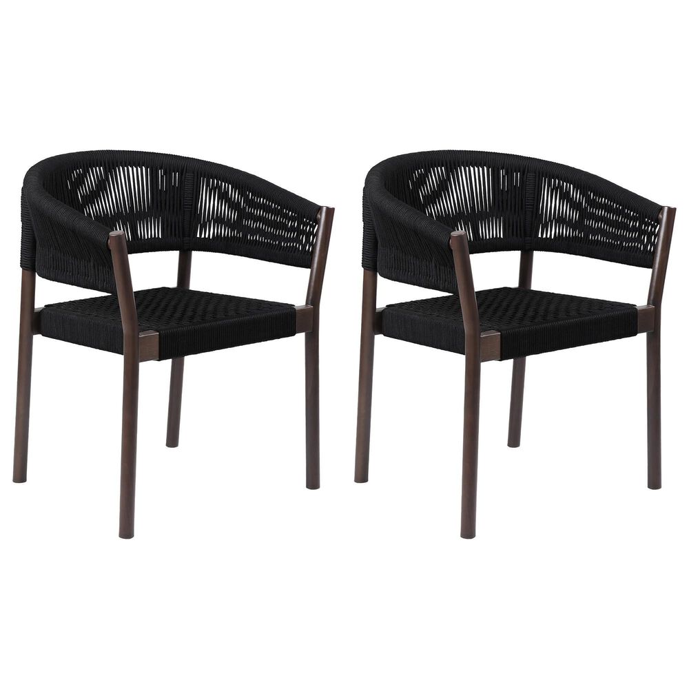 Blue River Doris Patio Dining Chair in Dark Eucalyptus and Black &#40;Set of 2&#41;, , large