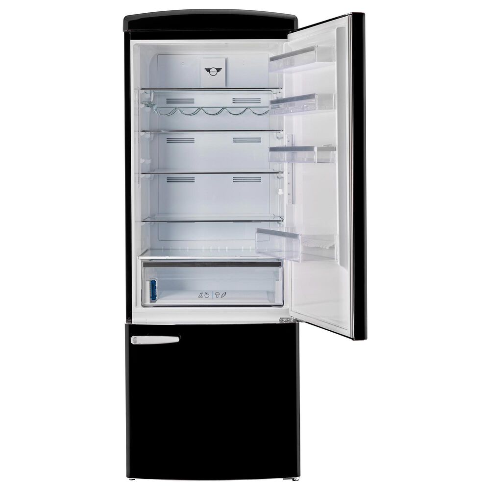 Unique Appliances Classic Retro 17 Cu. Ft Bottom Mount Refrigerator in Midnight Black, , large