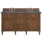 James Martin Vanities Lorelai 60" Double Vanity in Mid-Century Walnut with 3 cm Parisien Bleu Quartz Top, , large