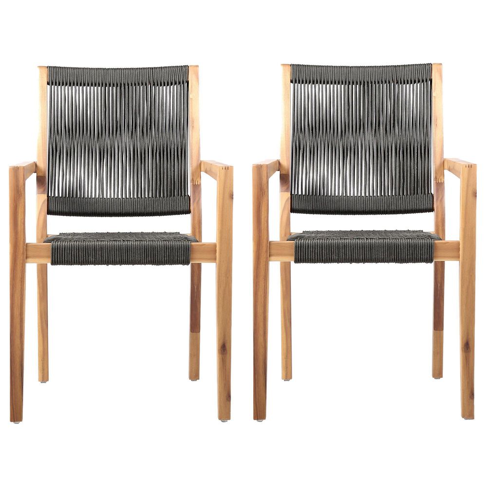 Blue River Madsen Patio Dining Chair in Charcoal/Gray/Eucalyptus &#40;Set of 2&#41;, , large
