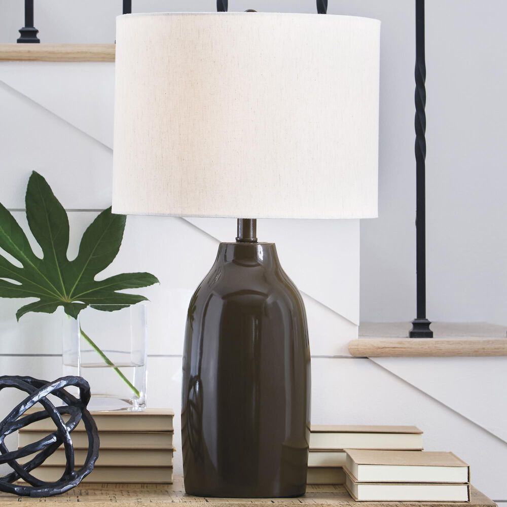 Ashley Jyler Terracotta Table Lamp in Glossy Brown, , large