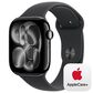 Apple Watch Series 11 (GPS+Cellular) 46mm Aluminum Case with Black Sport Band - M/L in Jet Black and 2-Year AppleCare+, , large