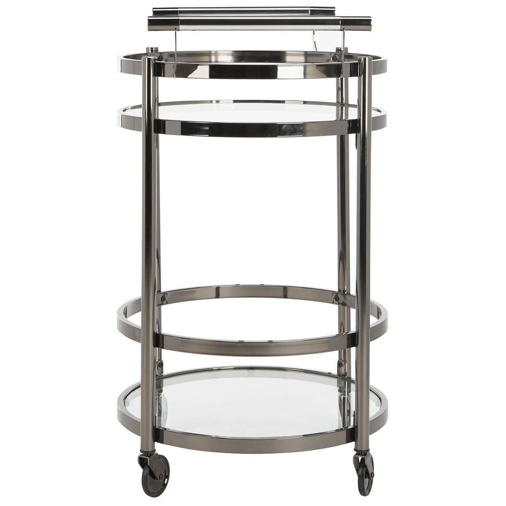Safavieh Sienna 2-Tier Round Bar Cart in Black Nickel, , large